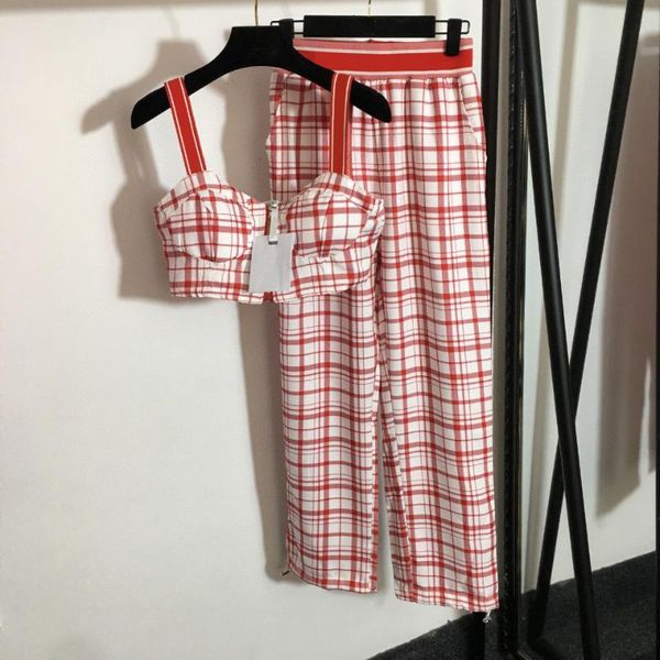 

women's two piece pants luxury summer women's style sling tube + waist wide leg trousers 2pcs set, White