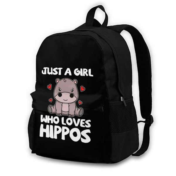 

backpack hippo backpacks picnic youth breathable sweet polyester bags