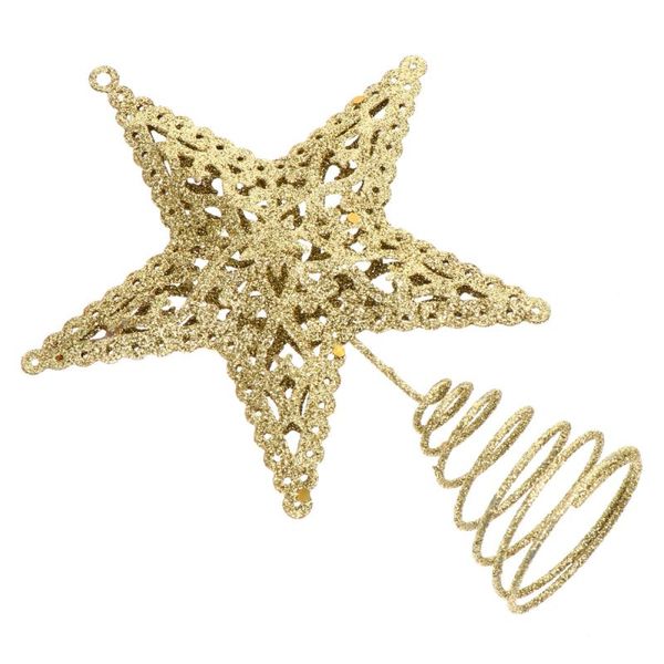 

christmas decorations 1pc tree star ornament home xmas party decor (golden)