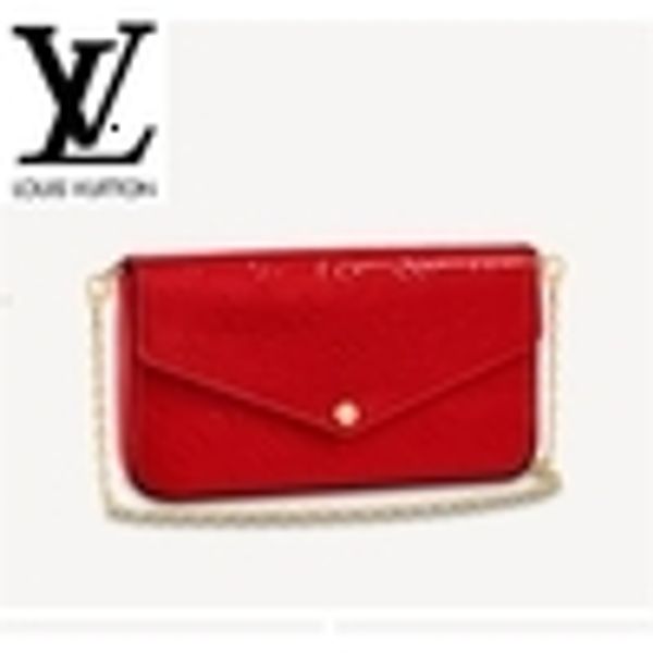 

libobo6_ 8au6 m61293 pochette flicie chain bag women handbags bags handles shoulder bags totes evening cross body b, Red;black