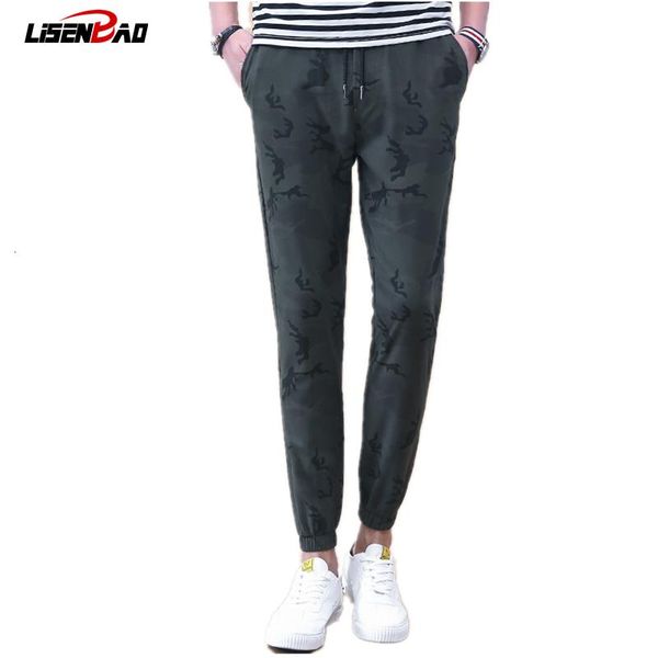 

men's pants lisenbao 2021 spring men brand clothing military mens joggers casual trousers fashion camouflage sweat 9820, Black