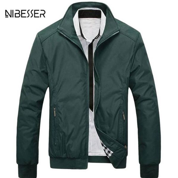 

NIBSER Men's Classic Stand Collar Men s And Coat Strewear Bomber Casual ets Spring Autumn for male, Black;brown
