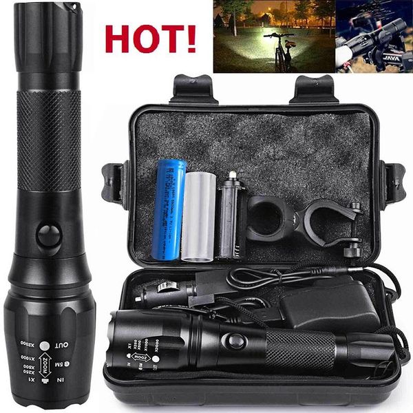 

rechargeable t6 led kit super bright waterproof zoomable adjustable handheld torch lamp outdoor camping light set flashlights tor torches