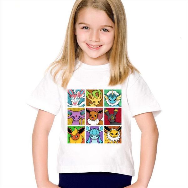 

pop eeveelutions kids t shirts go spirits gotta fit them all summer tee boys girls baby clothes,hkp5091, Blue