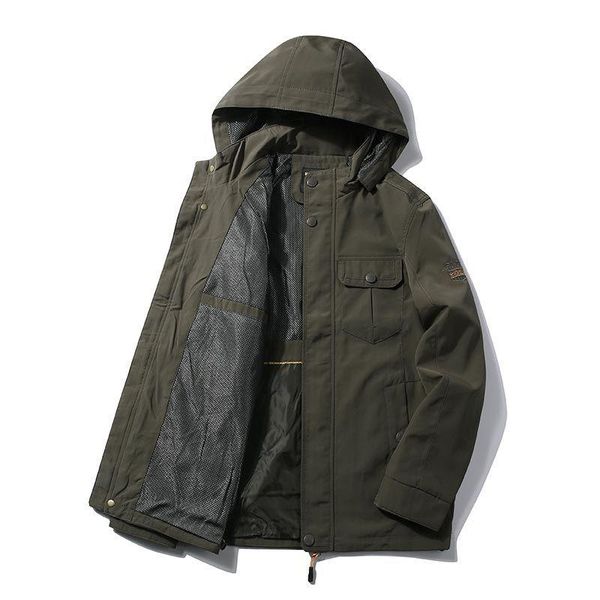 

men's jackets jacket spring autumn hood outdoor windbreaker middle aged young casual clothes, Black;brown