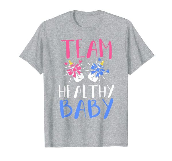 

gender reveal party team healthy baby t-shirt, White;black