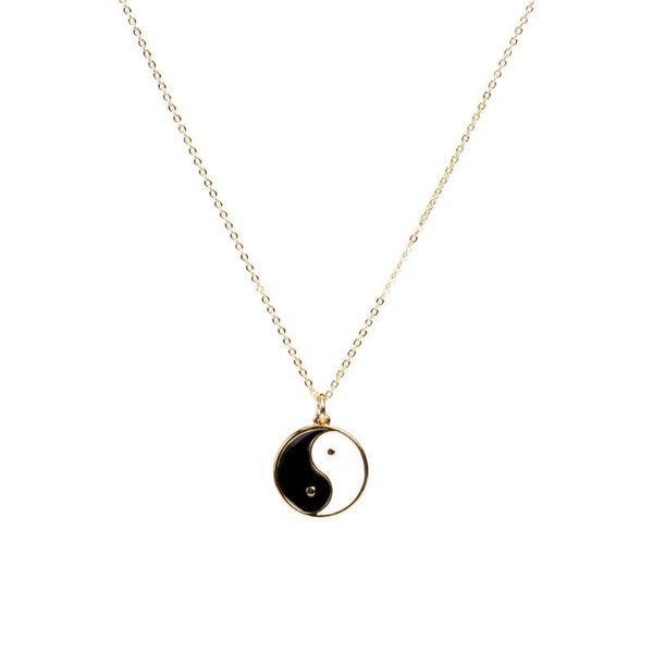 Anhänger Halsketten Paar Punk Link Kette Tai Chi Halskette Für Frauen Männer Liebhaber Freund Hip Hop Yin Yang Paar Paar Choker schmuck Geschenk