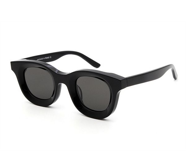 

fashion designer sunglasses men vintage round classic plate tilt frame glasses street trend avant-garde style anti-ultraviolet come with cas, White;black