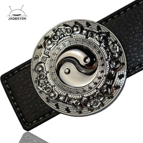 

designer luxury belt for men &women fashion personality tai chi gossip design buckle waist shaper leather belts, Black;brown