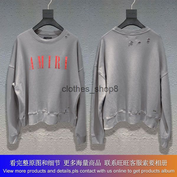 

designer amir hoodies fashion men's sweaters meichao loose casual hip hop high street wear ins tide brand round neck sweater for men an, Black