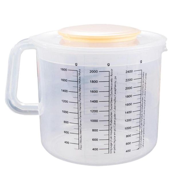 

pc 2.5l baking measuring cup scale household mixing bowl with lid (white) bowls