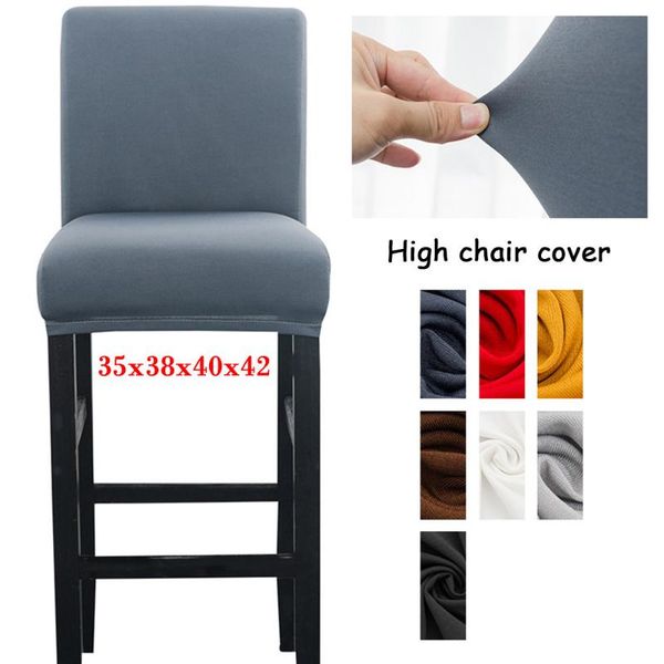 

chair covers jacquard solid color stretch cover bar coffee shop high stool protector seat removable washable slipcover