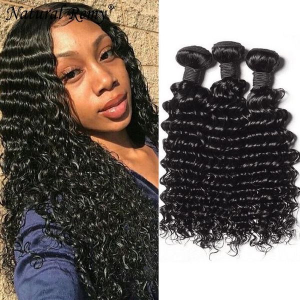 

deep wave 10a 100% pervain human hair natural color 8-30inch, Black