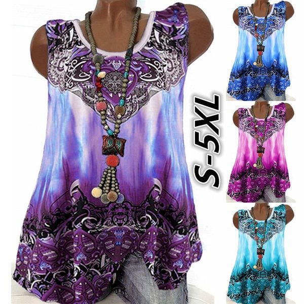 

new summer women fashion lrregular sleeveless printing plus size loose tank, White