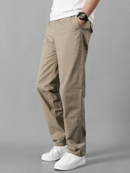 

men solid slant pocket pants z6c0#, Black