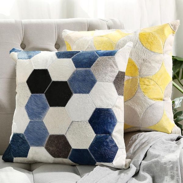 

cushion/decorative pillow european single-sided leather cowhide car pillowcase 45 x cm office chair mattress cushion, custom size / color