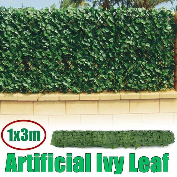 

1*3m artificial privacy fence screen faux ivy leaf screening hedge for outdoor indoor decor garden backyard patio decoration decorative flow