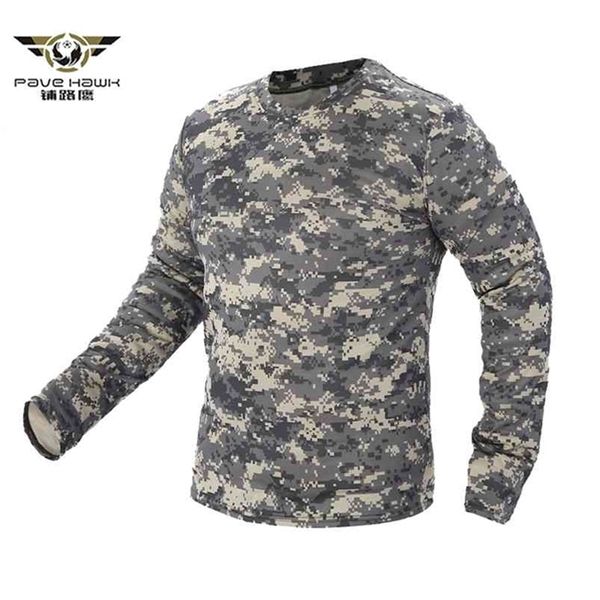 Taktische militärische Tarnung T-Shirt Männer atmungsaktiv schnell trocknend US Army Combat Full Sleeve Outwear T-Shirt für Männer S-3XL 210722