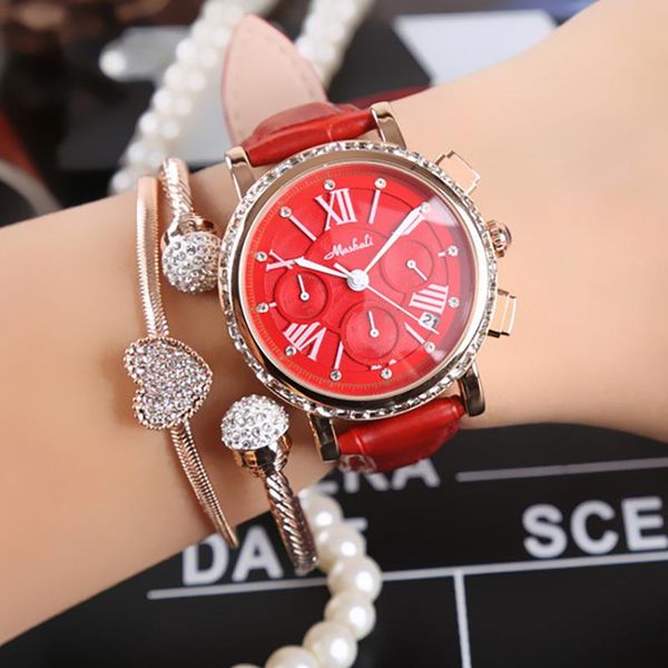 

arrival france quartz watch for women simple roma dial rope strap gift wristwatches, Slivery;brown