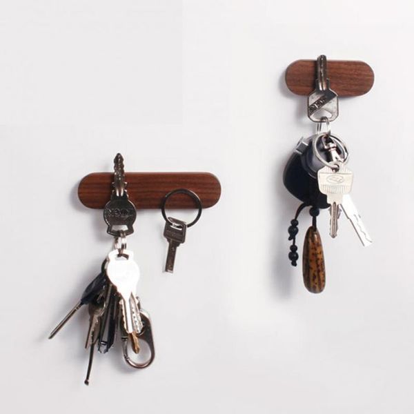 

hooks & rails key holder strong magnetic natural beech home wall decroation organizer for