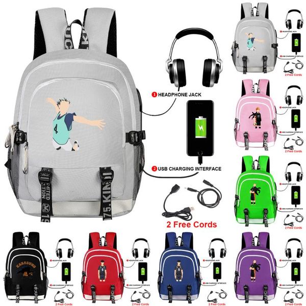 

backpack manga collage haikyuu students to school bags boy girl fashion teens books