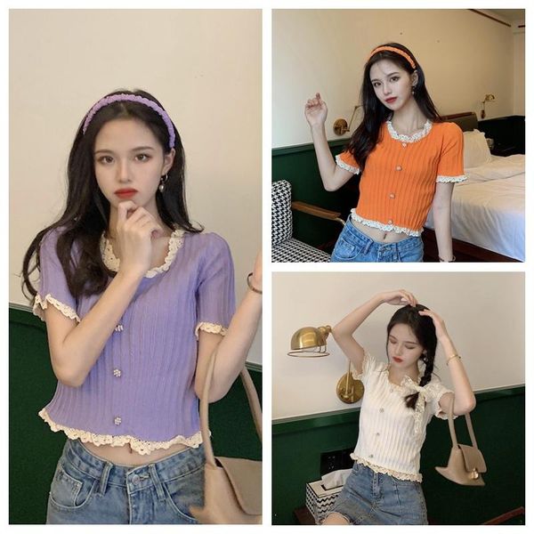 

women's t-shirt fashion t-shirts spring summer streetwear short sleeve knitted party vacation travelling harajuku female, White