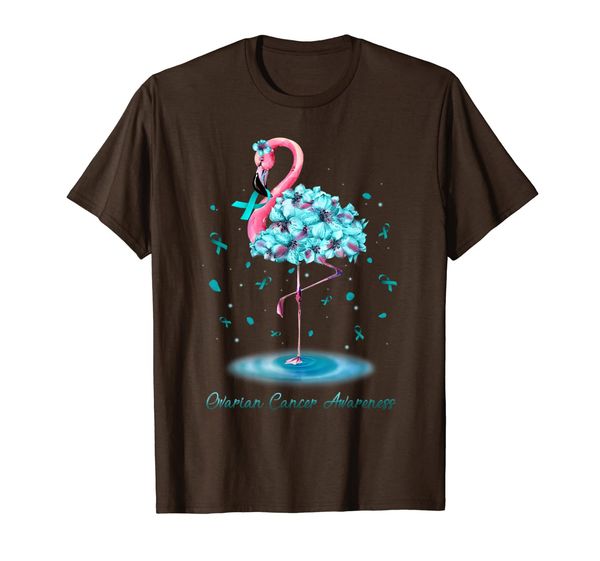 

Faith Hope Love Flamingo Flower - Ovarian Cancer Awareness T-Shirt, Mainly pictures