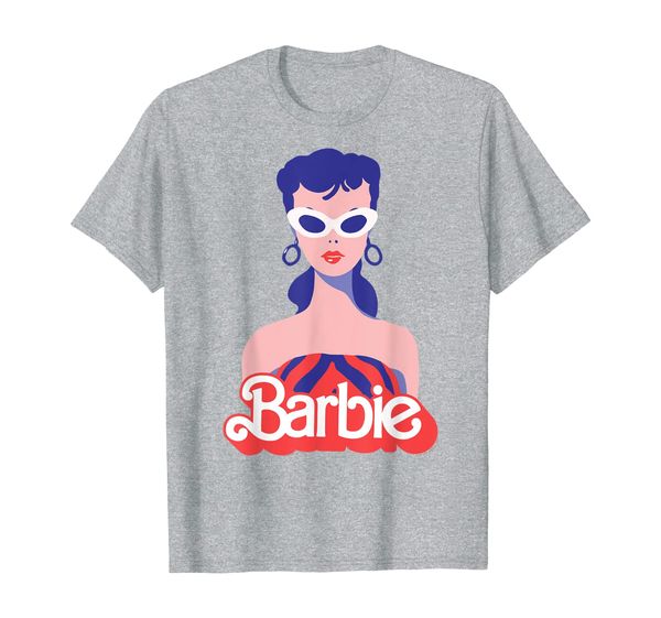 

barbie 60th anniversary red logo t-shirt, White;black