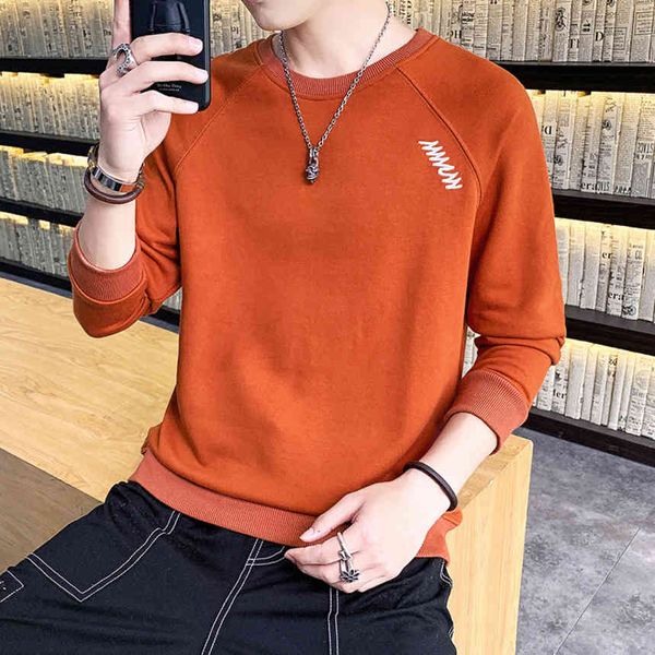 

bottomed shirt autumn winter korean sweater youth leisure round neck pullover men's fashion, Black