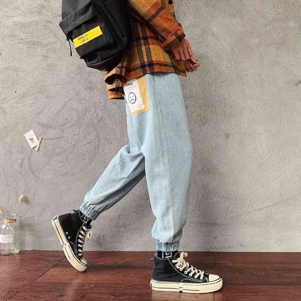 

women's pants & capris male slim fit hare pants, high-quality black/blue jeans with pocket, casual men's work pants 7pe2, Black;white