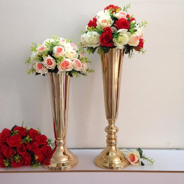 

party decoration sliver/gold tall metal vase centerpieces/larger flower stand for wedding table