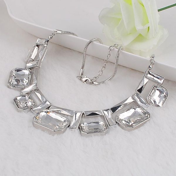 

chokers the women's fashion big necklace crystal, Golden;silver