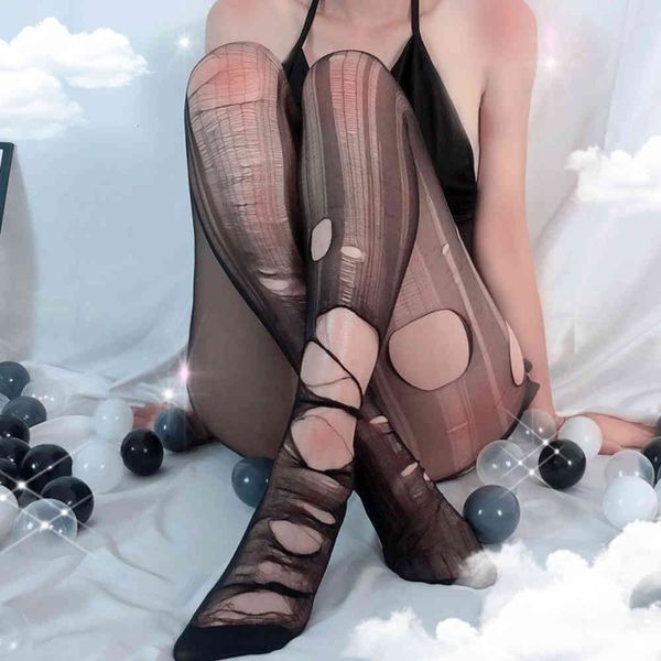 

stockings silk can be torn whole body black ultra-thin temptation to avoid secret bed leggings, Black;white