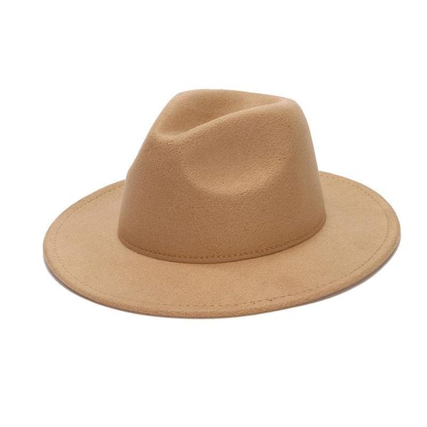 

wide brim hats men women hat female autumn formal wedding dress camel black white fedora felted classic jazz winter, Blue;gray