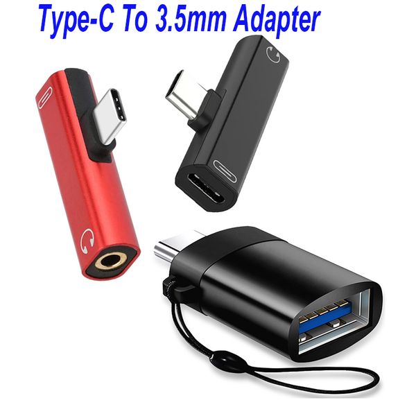 2 in 1 tip C a 3.5mm jack kulaklık adaptörü şarj kablo dönüştürücü USB 3.0 MacBookPro Xiaomi Huawei Typeec için CAT-C OTG adaptörleri