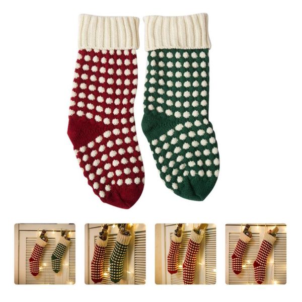 

christmas decorations 2 pcs creative stockings xmas hanging ornaments candy storage pouch