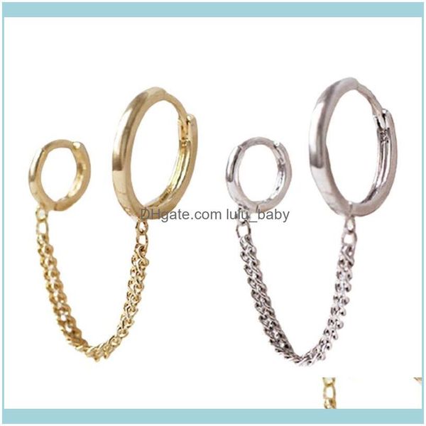 

jewelryfashion clip earrings ear hook stainless steel clips double pierced earring women girls jewelry hoop & hie drop delivery 2021 s8gwt, Golden;silver