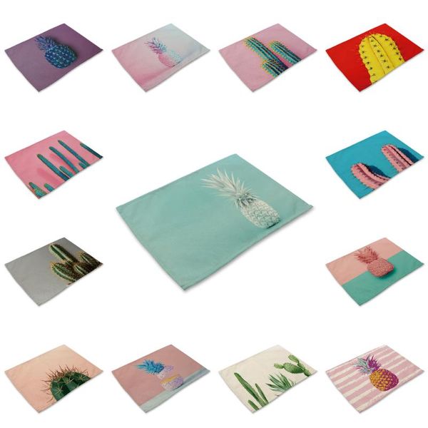 

table napkin 42x32cm pineapple series placemat mat anti-scalding pad diy living room kitchen decoration dining accessories