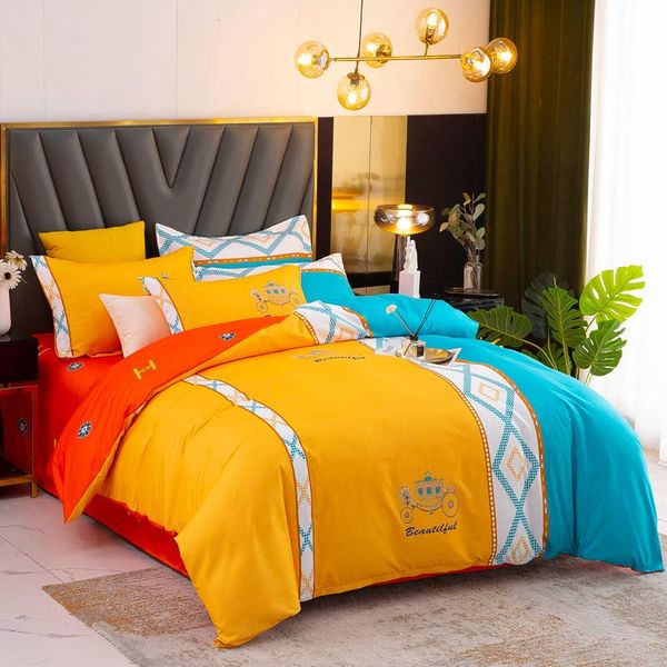 

bedding sets large version fashion carriage home textile soft duvet cover bed sheet pillow case single double  king for set