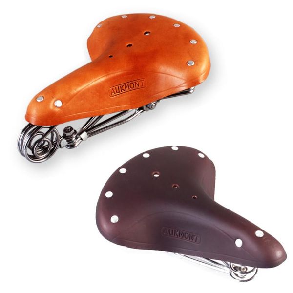 

bike saddles vintage classic genuine leather saddle seat with springs 1890 gift bicycle cycling