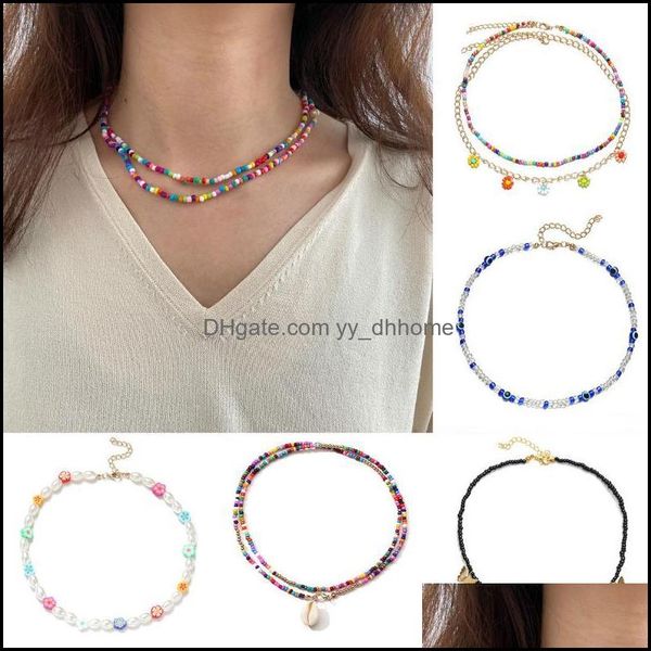 

chokers necklaces & pendants jewelrychokers bohemian colored rice bead necklace men women natural pearl candy color short couple jewelry exq, Golden;silver
