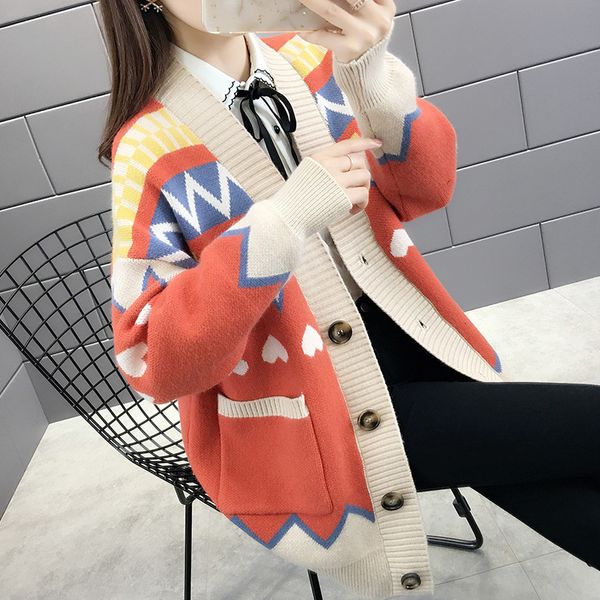 

women's sweaters korean fashion women's knitted sweater loose big pocket long sleeve cardigan woman's jacket jumper 22s0, White;black