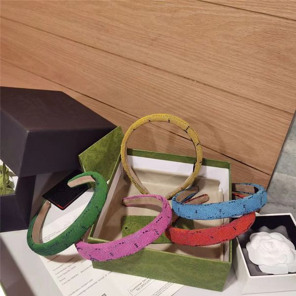 

women designer headbands fashion classic letter printed narrow edge fabric ladies girls hair accessories high-quality colorful scrunchy, Silver