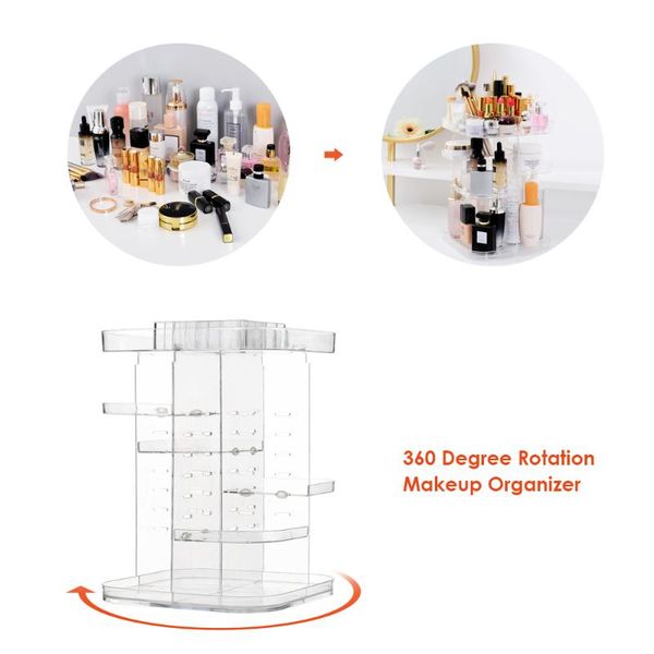 

degree rotation makeup organizer multi-functional cosmetics case holder display stand cosmetic box storage boxes & bins