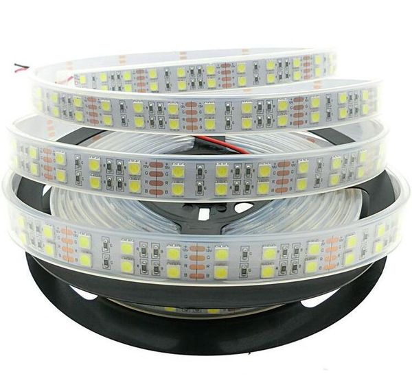 

leds/m led strip 600leds dc12v silicone tube light waterproof flexible double row 5m strips