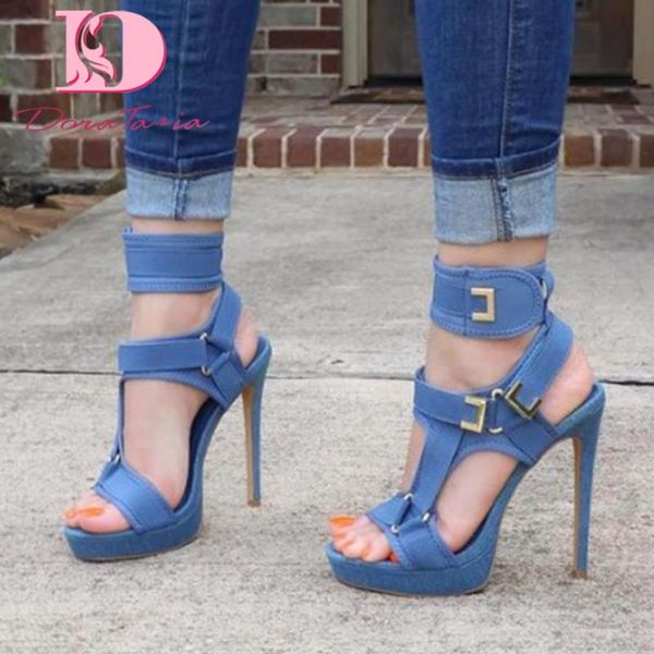 

dora tasia 2021 dropship large size 43 women sandals thin heel peep toe platform metal decoration pump summer casual woman shoes, Black