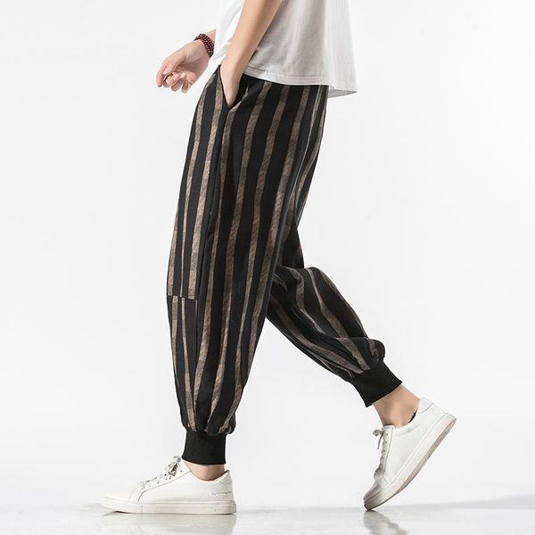

men's pants 2021 summer fashion casual harlan feet capri-pants, Black