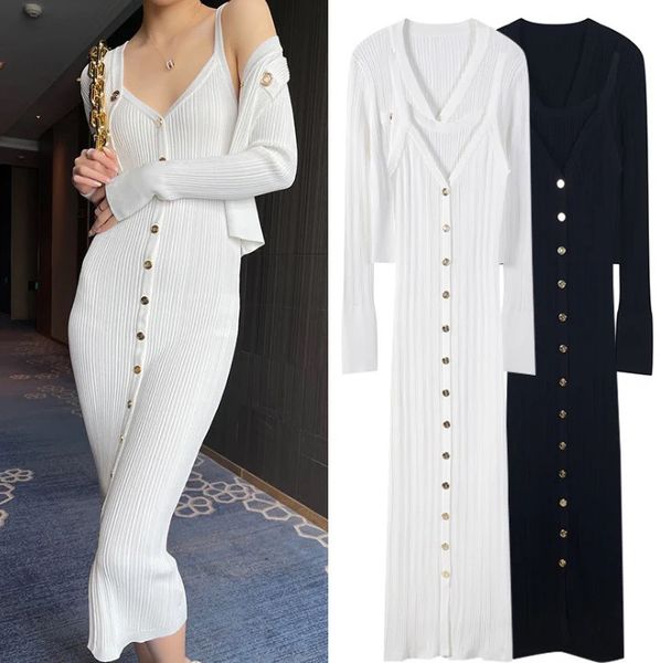 

luxury women's jackets + long dress suit balm knitted cardigan, Black;brown