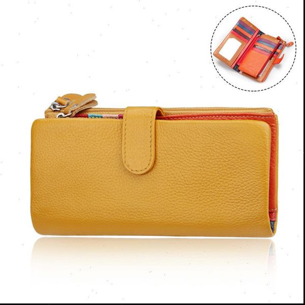 

women wallets long genuine leather wallet female coin purse woman candy colors money bag lady slim zipper card holder, Red;black