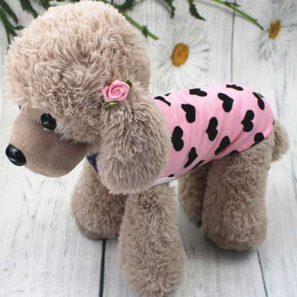

dog apparel summer pet clothes for small medium dogs print cotton t-shirt accessories supplies cat vest dot shirts clothing pt070